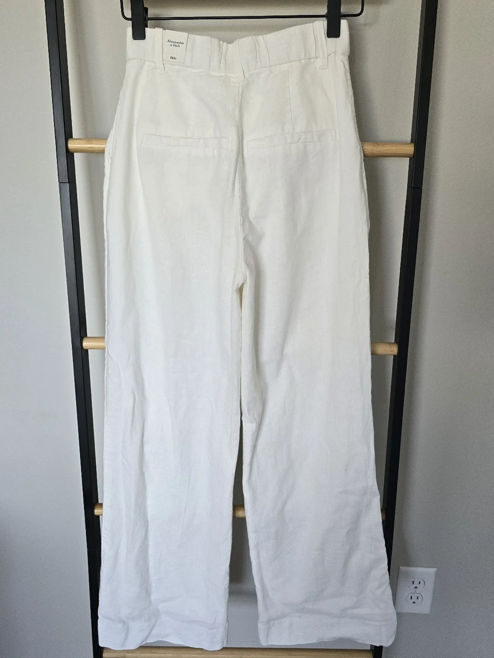NWT A&F Sloane Tailored Linen Blend Wide Leg Pants Size XXS Short - Picture 5 of 12